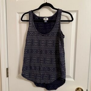 Old Navy Navy Blue Textured Blouse